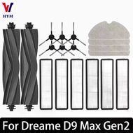 For Dreame D9 Max Gen2 Robot Vacuum Accessories Parts Rubber Main Side Brushes Mop Cloths HEPA Filte