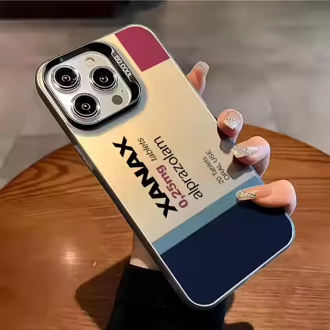 X-XANAX Phone Case For IPhone 15 16 17 Plus X XR XSMAX Fashion Matte Aurora Laser Gradient Shockproo