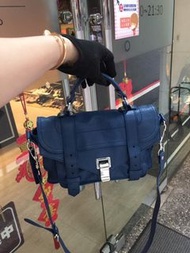 典精品名店 Proenza Schouler PS1 真品 藍色 Tiny 小型 手提包 斜背包 兩用包 現貨