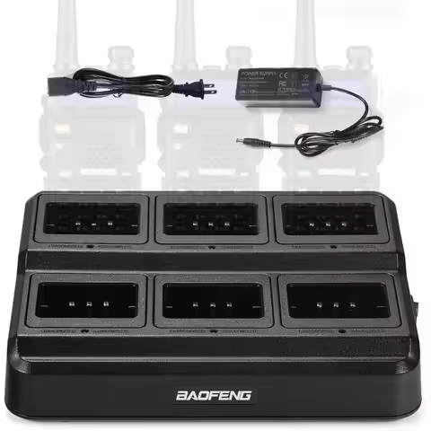 BAOFENG UV-5R Six Way Charger Multi Unit Charger Station for Baofeng UV-5R BF-F8HP UV-5R+ UV-5RE Wal