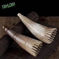 TAYLOR1 Ox Horn Massage Comb, Shampoo Comb Meridian Scrapping Wide Tooth Scalp Massager Brush, Gua Sha Black Ox Horn Relaxation Therapy Buffalo Horn Meridian Comb Hair Care Tool