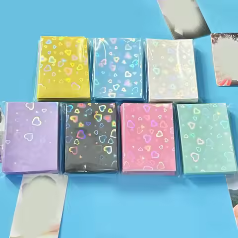 50PCS Heart Sleeves Color Photo Card Sleeve Photocard Holder Kpop Popcorn Sleeves Photo Card Packagi