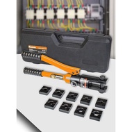 12T Hydraulic Crimping Tool with 9 US Cable Dies (8AWG-4/0AWG) for Secure Electrical Connections