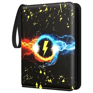 Trading Card Binder with Sleeves 400 Double Sided Pocket Trading Card Binder Premium 4 Pocket PU Car