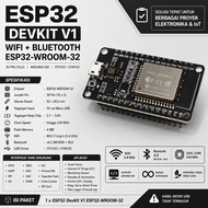 ESP32 DevKit V1 ESP32-WROOM-32 WiFi Bluetooth 30 Pin CP2102 CH9102 Arduino