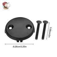 Tub Drain Overflow Cover Black 3-1/8" Dual Hole Tub Drain Overflow Cover Screws Fits Most