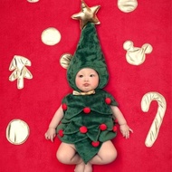 儿童摄影服装影楼拍摄百天宝宝圣诞树主题拍照服圣诞老人造型服装Children's Photography Clothing Photo Studio Shooting Hundred Days Bab