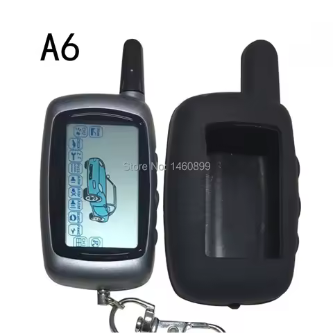 A 6 LCD Remote Control Key Keychain + Silicone Case for Russian Starline A6 Two Way Car Alarm KGB FX