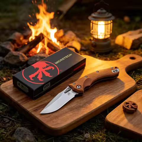 MICROTECH - Amphibious, EDC foldable knife, G10 handle, camping backpack pocket knife