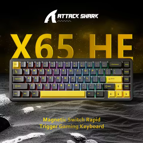 ATTACK SHARK X65 HE 65% Wired Gaming Keyboard with 8000 Hz Polling Rate, 0.01mm RT Accuracy, PBT Key