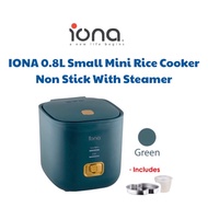 IONA 0.8L Small Mini Rice Cooker Non Stick With Steamer | Multi Function Rice Cooker | 一鍵式电饭锅 電飯鍋 - 