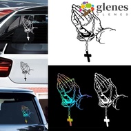 GLENES Car Prayer Gesture Laser Sticker, Prayer Gesture Easy Install Prayer Gesture Decoration Stick