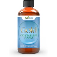 NutriNoche Colloidal Gold 8oz - 99.99% Ultra Pure Crystalline Nano Gold Particles | 30 PPM Supplemen