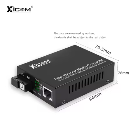 10/100M Fiber Optical Media Converter 1310/1550nm 25KM SC Optical Fiber Switch Single Fiber Converte
