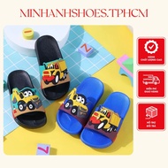 Super soft rubber slippers with cartoon crane motifs for boys - Small format (Code B08*5)