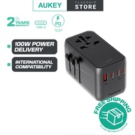 Aukey Travel Mate 35W 65W 100W Universal Adapter with USB Ports Travel Charger