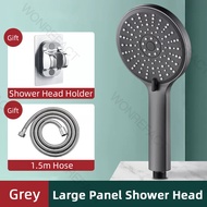 Gray High Pressure Shower Head Bathroom SPA 5 Mode Water Saving Bathroom Accessories Handheld Shower