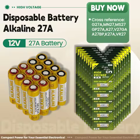 27A 12V Alkaline Battery Long Lasting for Doorbell Remote Control Toys Watches Calculators GP27A MN2