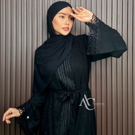 MATA Alaydrus Collection Zara Abaya Black Turkey Gamis Syari Muslimah Jetblack Material Black Eye Co