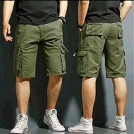 Seluar Man Six Pocket Cargo belt Short Causal Pants
