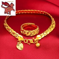 Original 916 Gold bracelet Pawnable for women Twist Bracelet Ladies Set Bell Bracelet