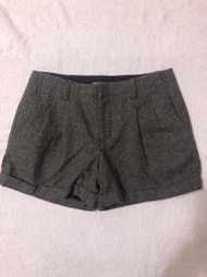 【低價出清】二手越南製GAP咖啡色混毛料反摺短褲-L(4)