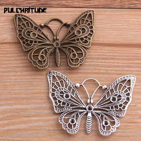 4PCS 37*46mm New Product Two Color Big Butterfly Charms Animal Pendant Jewelry Metal Alloy Jewelry M