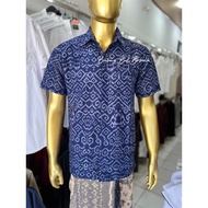 KEMEJA HIJAU KATUN Men's Short Sleeve Printed Cotton Balinese Endek Shirt with Emerald Green RPM Lin