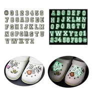 Jibitz for design Glow In The Dark Alphabet Shoe Charm Luminous design Letters A-Z designcs Jibits P