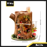 Robotime Rolife 3D DIY Miniature House Assembled Model, Wooden 3D Puzzle[Fairy Tale Tree House]
