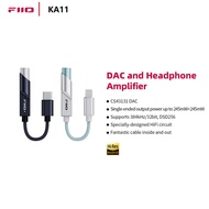 FiiO KA11 USB C To 3.5mm Audio Adapter 32bit/384KHz Type C To 3.5mm USB Dongle HiFi DAC Headphone Am