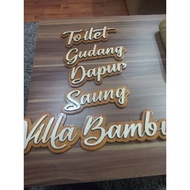 HIASAN DINDING KAYU PLAYWOOD WOODEN WRITING CUSTOM WALL DECORATION