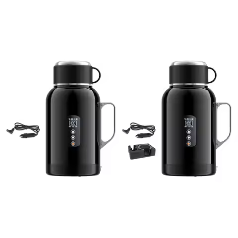 1400ml Car Electric Kettle 12V 24V Car Heated Mug Fast Heating Speed 17.5x28.5cm Vehicle Travel Kett