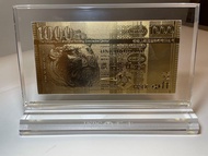 匯豐銀行HSBC 24K鍍金$1000金銀紙 紀念鈔 擺設 連架 絕版