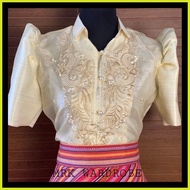 ✬ ⇨ ☀ Sport Collar Ladies Barong Top Meztiza with Ethnic Skirt