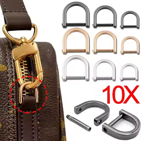 10pcs/lot Metal D-shaped Ring Buckle Detachable Luggage Link Buckle Used Bag Strap Link Handle Dee C