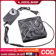 Quạt Tản Nhiệt Chó Mèo Quạt Làm Mát Gắn Chuồng-Quạt Thông Gió Hình Vuông 12CM Kèm Bộ Điều Tốc 1200RP