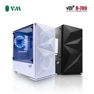 YGT B-709 Tempered Glass Case Micro-ATX/ITX Gaming Desktop Case black/white