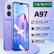 OPP0 A97 Smartphone Original Sale Cellphone 7.5 inch Screen 5G WiFi Android Phone Legal ( RAM 12GB ROM 512GB ) HD Camera Mobile Phone 6800mAh Call Phone Video Telefon Standby Cheap Gaming Phone