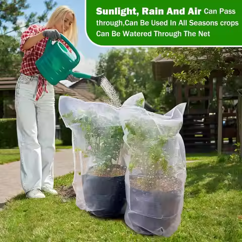 1PCS Garden Bug Netting Fruits Vegetable Mesh Cover Tree Plant Anti-Bird Zipper Protection Net Bag