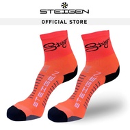 STEIGEN Fizzy Orange Running Socks 1/2 Length Steigen Running Marathon Socks Cycling Football Sport 