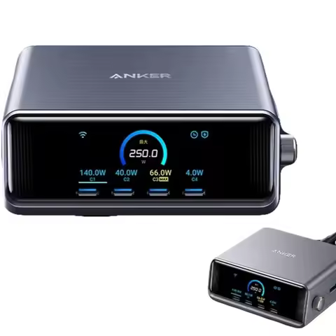 ANKER Prime Pro+ GAN 250W Desktop Charger Prime Charging Station Charger Type-C Fast Charging for IP