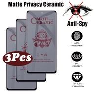 3-1 PCS Matte Ceramic Privacy Screen Protector Anti-spy Full Cover Soft Protective Film For Huawei Nova 12i Y72 Y61 Y71 Y70 Plus Y91 Y90 12S 12 10 11 9 SE 8i 7i 3i
