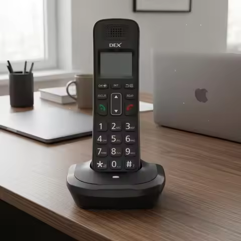 Dect Phone Set Slim Design Black Cordless Telephone Home Phone Set Numeric Keypad Cordless Handset C