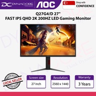 AOC Q27G4/D 27" FAST IPS QHD 2K 200HZ LED Gaming Monitor - HDMI 2.0, DP 1.4, PIVOT SWIVEL VESA