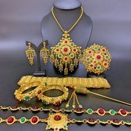 Vintage jewelry เครื่องประดับชุดไทย สีทอง สร้อยคอ สำหรับประสิทธิภาพการถ่ายภาพชุดปาร์ตี้อุปกรณ์เสริม
