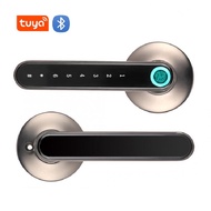 WAFU Tuya Smart Home Biometric Fingerprint Digital Electronic Keyless Password Handle Door Lock for House Security Protection