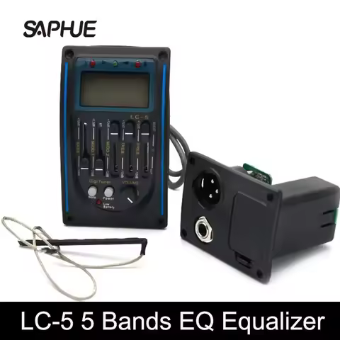 LC-5 5 Bands Acoustic Guitar Pickup EQ Preamp, LCD Tuner, Piezo Pickup Equalizer System