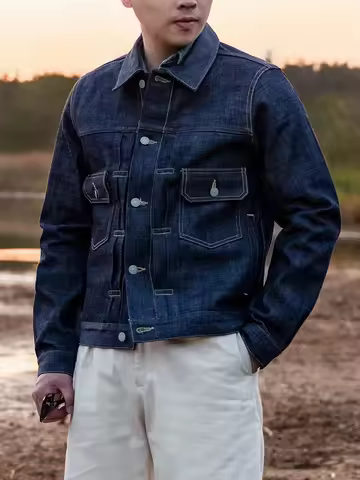 Red Tornado Type II 14oz Selvedge Denim Trucker Jacket Heritage Style Men's Jean Outerwear