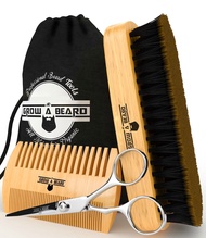 Dream Hunter Beard Pig Bristle Brush Beard Trimmer Beard Comb Set Brush Double-sided Comb Grate Pig